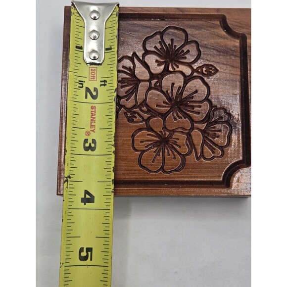 Two Crazy Dogs Cedar 4" x 4" Magnolia Carved Block Set of 3 - Picture 9 of 16